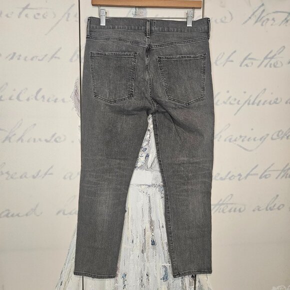 Agolde Jeans Sophie High Rise Crop Maverick Size 29 Black Distressed - Picture 2 of 9